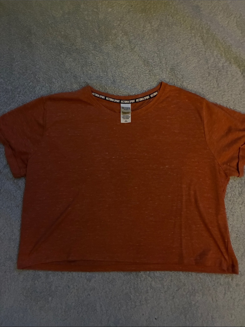 Victoria's Secret Short Sleeve Crop Tee in Rust